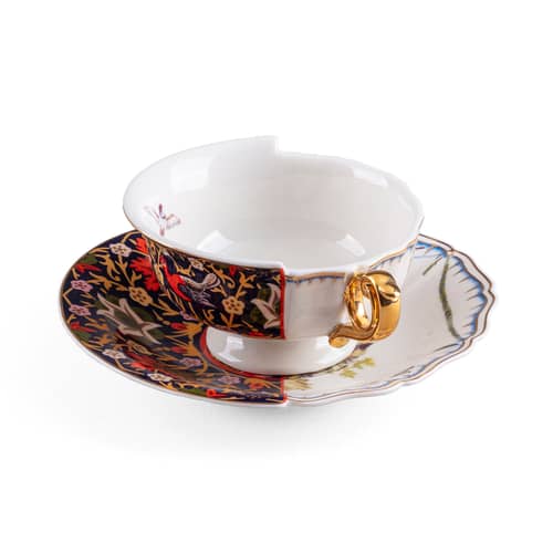 Tasse à thé Hybrid Kannauj céramique multicolore / Set tasse + soucoupe - Seletti - Kannauj - Porcelaine