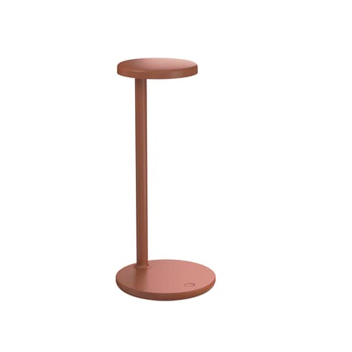 Tischleuchte Oblique LED metall rot orange / Mit USB-C-Anschluss - Flos - Rostbraun matt - Gegossenes Aluminium