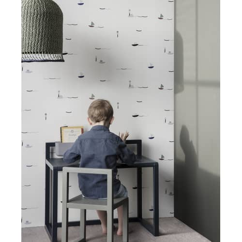 Bureau enfant Little Architect bois beige / L 70 cm / Seconde vie - Ferm Living - Beige Cachemire - Contreplaqué de frêne, Frêne massif