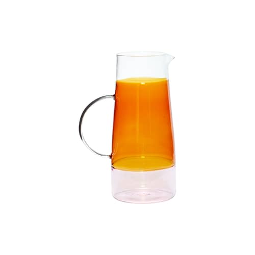 Carafe Lemonade verre orange / 1,3 L - Soufflé bouche - HÜBSCH - Ambre - Verre soufflé bouche
