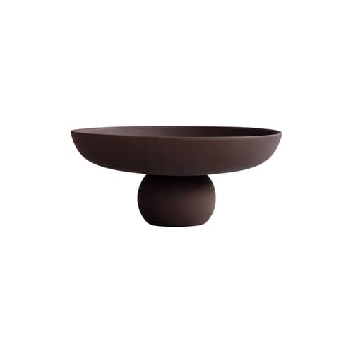Centre de table Baburu Big céramique marron / Ø 43 x H 18 cm - 101 COPENHAGEN - Chocolat - Céramique