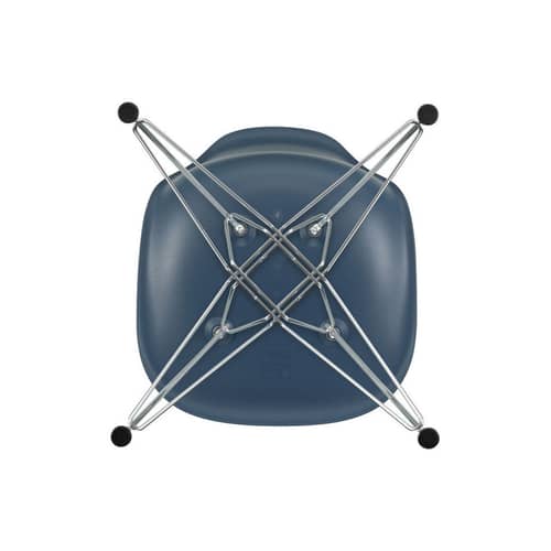 RE DSR - Eames Plastic Side Chair Chair plastic material blue / (1950) - Chrome legs / Recycled - Vitra - Sea blue / Chrome legs - Chromed steel, Post-consumer recycled plastic