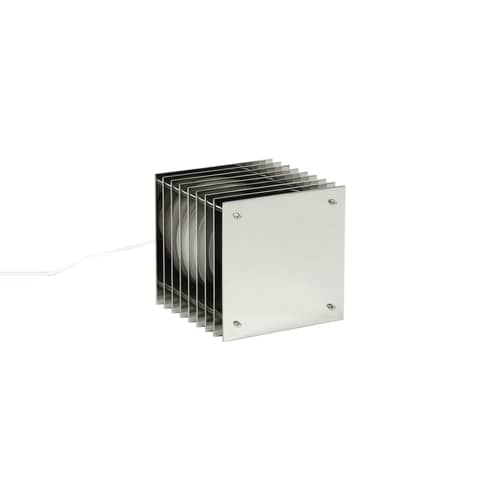Lampada da tavolo Lop Small Square metallo / Acciaio lucidato - BANG - Acciaio lucidato - Acciaio inossidabile lucido, Vetro