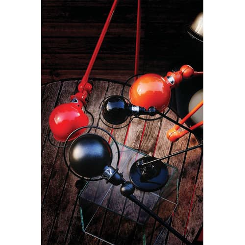 Lampadaire Loft métal orange / 2 bras articulés - H max 160 cm - Jieldé - Orange brillant - Acier inoxydable
