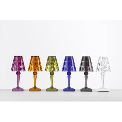 Lampe extérieur sans fil rechargeable Battery LED plastique transparent / H 22 cm - USB - Kartell - Cristal - Technopolymère thermoplastique