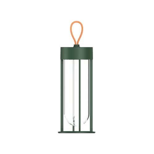 Lampe extérieur sans fil rechargeable In Vitro Unplugged LED métal verre vert / By Starck - Flos - Vert Forêt - Aluminium, Verre borosilicaté