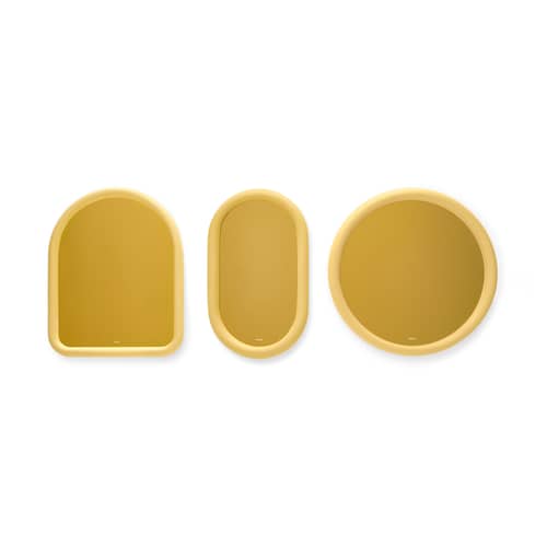 Miroir mural Mirage jaune Dome / Verre coloré - L 60 x H 73,5 cm - Fatboy - Jaune doux - Polyuréthane, Verre coloré
