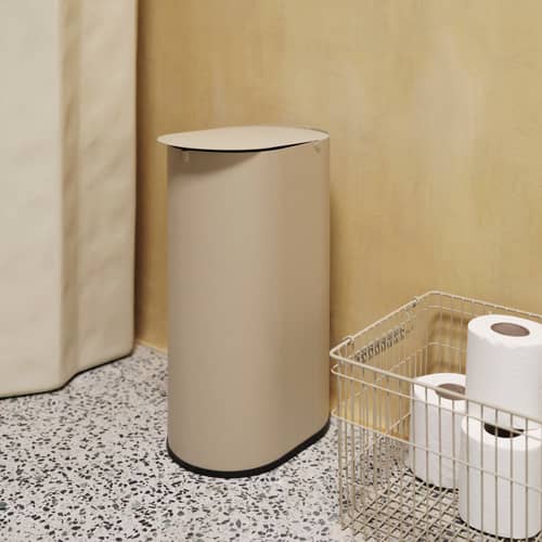 Set de 2 paniers empilables Cala / 36  x 26 x H 20 cm - Ferm Living - Beige Cachemire - Fer