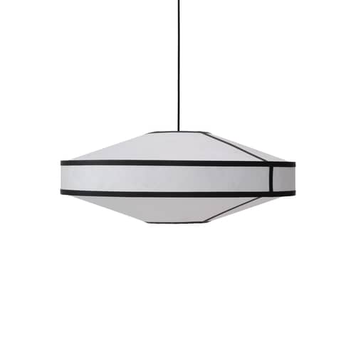 Kite Pendant paper black / Ø 75 cm - Tyvek - NEW WORKS - Black & white - Steel, Tyvek