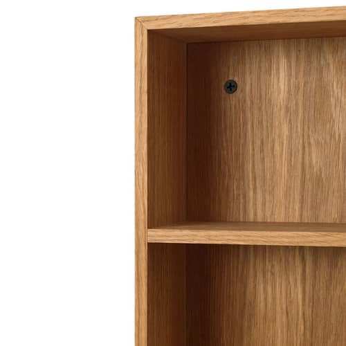 Regal Bon holz natur / Regal - 80 x 24 x Tiefe 9 cm - Senkrecht oder waagerecht - Ferm Living - Eiche - Geöltes Eichenfurnier, Holzfaserplatte