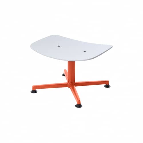 Repose-pieds Arba / Contreplaqué - Bouroullec, 2024 - raawii - Gris clair / Base orange - Acier, Aluminium, Contreplaqué