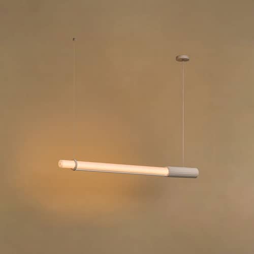 Sospensione In Fine LED vetro bianco / L 105 cm - DCW éditions - Bianco - Alluminio, Vetro