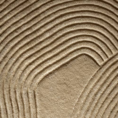 Tappeto Zen Shaped tessuto beige / 140 x 145 cm - Fatto a mano - Bolia - 140 x 145 cm / beige scuro - Cotone, Lana