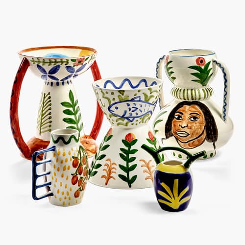 Vase Aguaje céramique multicolore / Ø 30 x H 33 cm - Serax - Multicolore - Grès émaillé