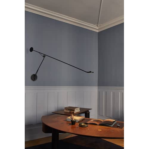 Applique Aaro LED métal noir / L 155 cm - Bras mobile - DCW éditions - Noir - Acier, Aluminium anodisé