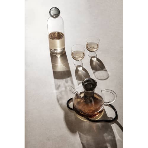 Caraffa Still vetro trasparente / 1,4 L - Vetro soffiato a bocca - Ferm Living - Trasparente / Grigio fumé - Vetro soffiato a bocca
