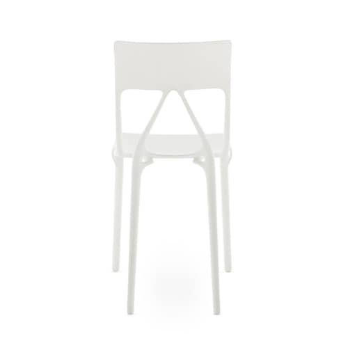 Chaise empilable A.I. Lite plastique blanc / Conçu par intelligence artificielle - Recyclé - Kartell - Blanc - PMMA recyclé