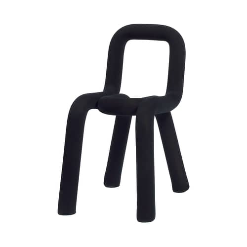 Chaise rembourrée Bold tissu noir / Big Game, 2009 - Moustache - Noir - Acier, Mousse, Tissu