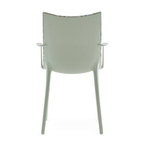 Chaise H.H.H x Liberty / Motifs imprimés - Recyclé - Kartell - Blanc / Motif Lichen - Coton, Polyuréthane recyclé, Technopolymère thermoplastique recyclé
