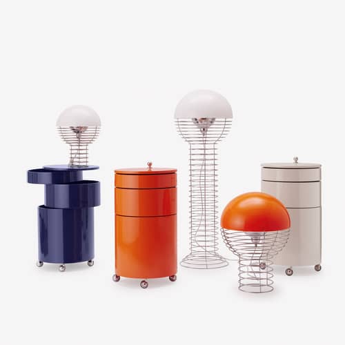 Chariot Barboy bois orange / Verner Panton, 1963 - Verpan - Orange Fresh - MDF peint