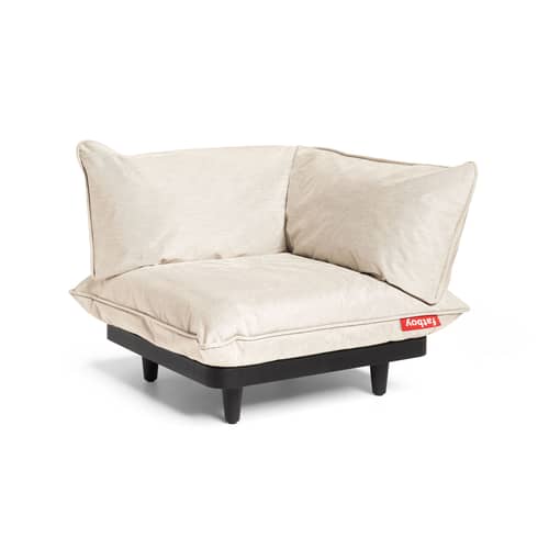 Chauffeuse d\'angle Paletti Corner tissu beige - Fatboy - Sahara - Mousse polyester, Polyéthylène recyclé, Tissu oléfine