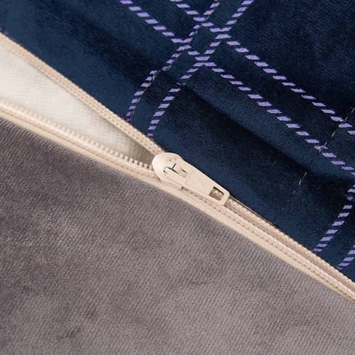 Kindersessel Chelsea textil blau / Sitzkissen - Eco-velours - NOBODINOZ - Nachtblau & Violett / Großes Grillgitter - Expandiertes Polystyrol, Öko-Samt
