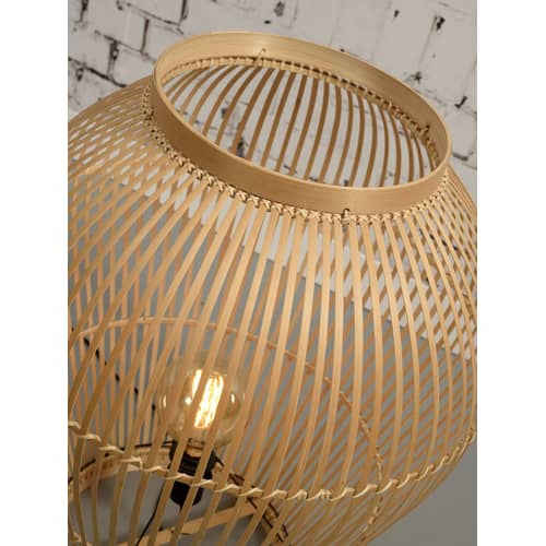 Lampe à poser Tuvalu Large fibre végétale beige bois naturel / Bambou - H 70 cm / Seconde vie - GOOD&MOJO - H 70 cm / Naturel - Bambou