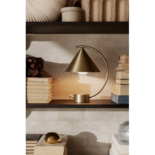 Lampe sans fil rechargeable Meridian LED   / H 26 cm - Ferm Living - Laiton - Métal plaqué laiton