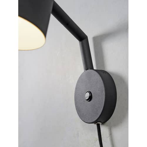 Wandleuchte mit Stromkabel Marseille metall schwarz / Drehbare Leselampe - It\'s about Romi - Schwarz - Eisen