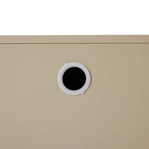 Mobile TV Space legno beige / Cassetto a 3 cassetti - L 200 x H 39 cm - HK LIVING - Crema - MDF laccato