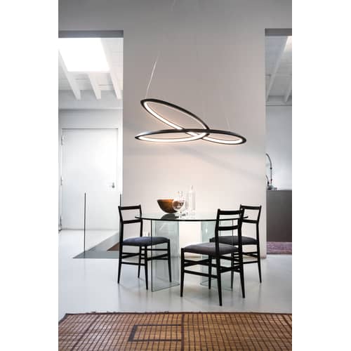 Pendelleuchte Kepler Uplight LED metall schwarz / Ø 110 cm - Nemo - Schwarz - extrudiertes Aluminium