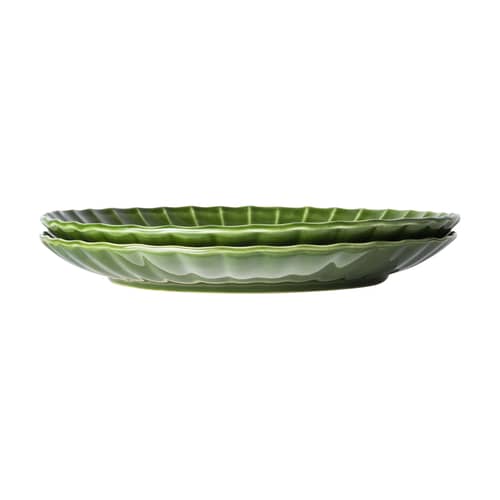 Piatto The emeralds ceramica verde / Set di 2 - Ø 27 cm - HK LIVING - Verde - Gres