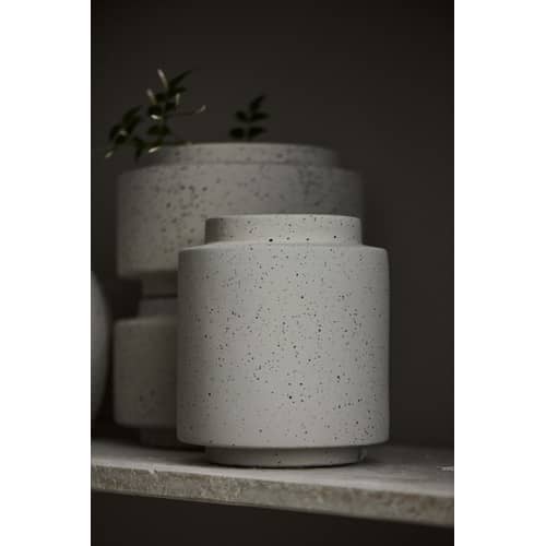 Pot De Fleurs Cylindrique Botle En Cramique maille Blanc 23x22 Cm - Sans  Trou, Pour Plantes D'intrieur Bloempot Elho