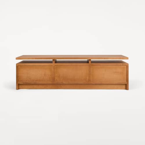 niedrige Konsole Ratio holz natur / TV Möbel - B 140 x H 40 cm - Frama  - Warmbraune Birke - Birke, massiv, Birkenholzfurnier, Holzfaserplatte