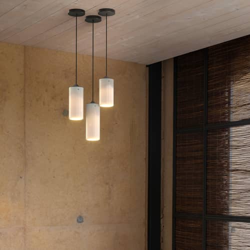 Sospensione Tobo Porcelaine P250 ceramica bianco / Ø 10 x H 25 cm - DCW éditions - H 25 cm / Bianco - Alluminio, Porcellana