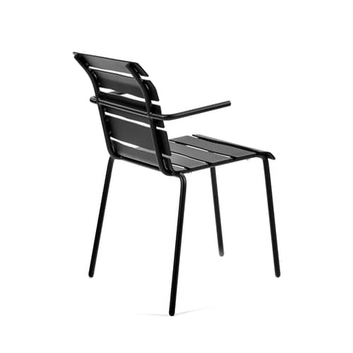 Stapelbarer Sessel Aligned metall schwarz / By Maarten Baas - Aluminium - valerie objects - Schwarz - Thermolackiertes Aluminium