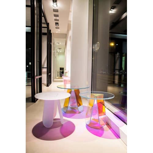 Table basse Shimmer / Ø 52 x H 45 cm - Glas Italia - Ø 52 / Multicolore - Verre