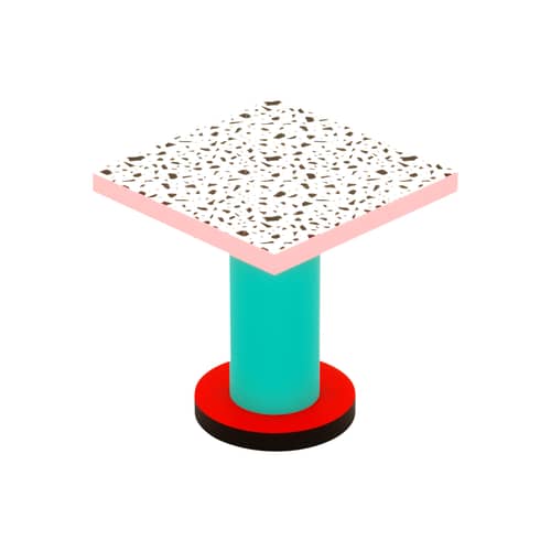 Table carrée Super Lounge Table bois multicolore / 70 x 70 cm - Seletti - Terrazzo - Bois, MDF, Stratifié