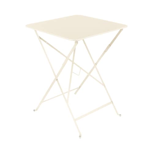 Table pliante Bistro métal beige / 57 x 57 cm - 2 personnes - Fermob - Beige latte - Acier laqué