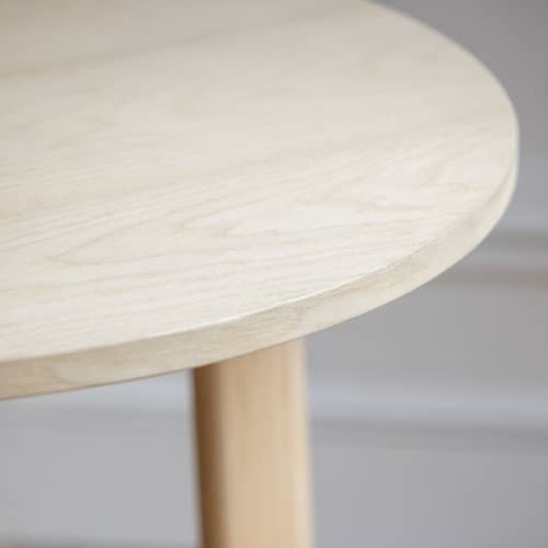 Table ronde Galta Tripod bois naturel / Ø 80 cm - KANN DESIGN - Frêne naturel - Frêne massif, Placage frêne