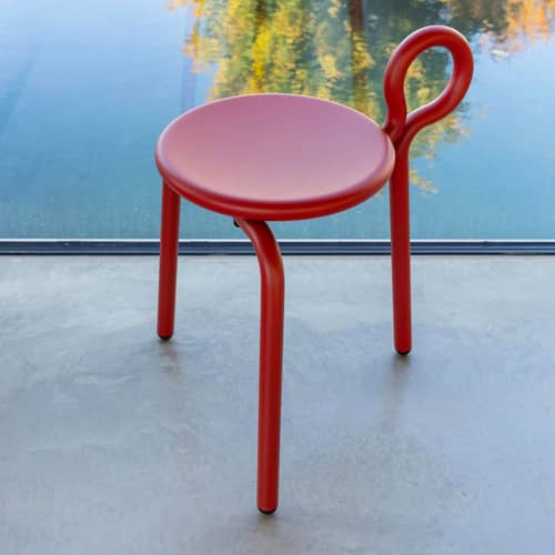 Tabouret Lasso métal - & klevering - Rouge - Métal