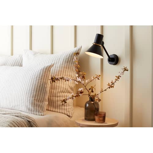 Wandleuchte Type 80 W2 metall schwarz / Gelenkarm - Wandanschluss - Anglepoise - Schwarz - Aluminium, Gusseisen, Stahl
