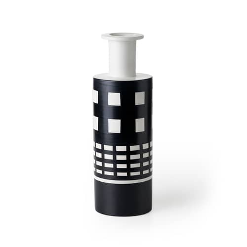 Vase Projet Memphis - Spool Rocchetto céramique blanc noir / By Ettore Sottsass - Bitossi Home - Spool Rocchetto - Céramique
