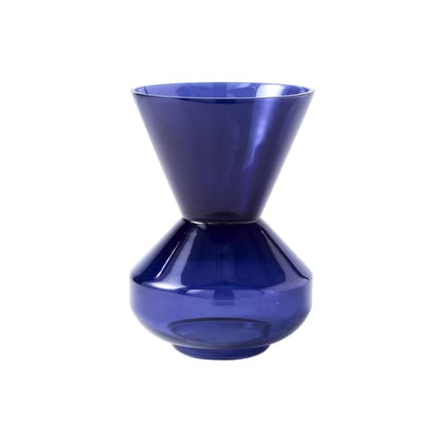 Vase Thick neck verre bleu / Ø 27,5 x H 40 cm - Pols Potten - Bleu - Verre