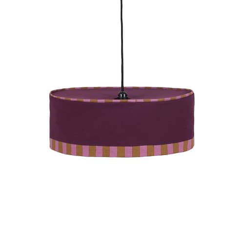 Abat-jour Paul tissu violet / Ø 50 x H 18 cm - NOBODINOZ - Prune - Coton