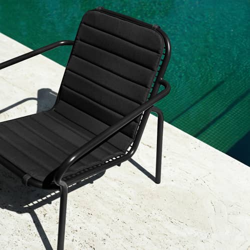Accessoire / Coussin pour fauteuil bas Vig Lounge - Normann Copenhagen - Noir - Mousse à mémoire de forme, Tissu outdoor