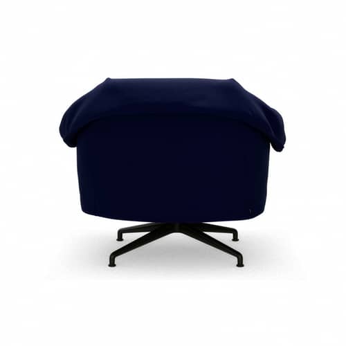 Fauteuil pivotant Bascule Lowback tissu bleu / Mécanisme d’inclinaison - Piètement 4 branches - Vitra - Bleu électrique (tissu Volo) / Pied alu noir - Aluminium, Mousse PU recyclable, Tissu