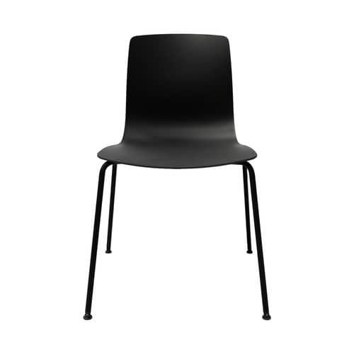 Chaise empilable Aava 02 noir / 4 pieds - Polypropylène recyclé - Arper - Noir - Acier, Polypropylène recyclé