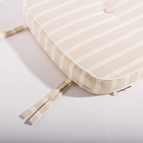Chaise empilable Al Fresco métal  / Coussin inclus - BUSINESS & PLEASURE - Coussin Monaco (rayé beige) - Acier, Mousse, Tissu outdoor Pleasuretex®