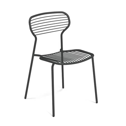 Chaise empilable Apero métal - Emu - Fer ancien - Acier verni